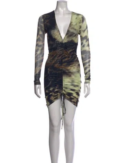 Pre-owned Farai London Animal Print Mini Dress W/ Tags In Multicolor