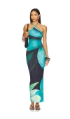 Farai London Dalia Halter Neck Dress In Multi