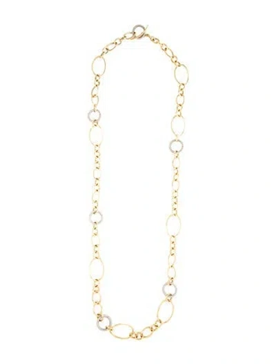 Pre-owned Faraone Mennella 18k 2.77ctw Diamond Stella Chain Link Necklace, 37.5" In Multicolor