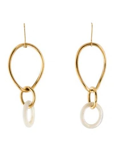 Pre-owned Faraone Mennella 18k Mother Of Pearl Stella Drop Earrings In Multicolor