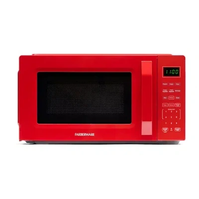 Farberware 0.7 Cu. Ft. 700-watt Compact Counter Microwave In Red