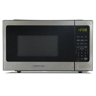 Farberware 0.9 Cu. Ft. Countertop Microwave Oven 900w, Stainless Steel In Gray