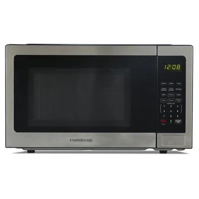 Farberware 1.1 Cu. Ft. Countertop Microwave Oven – 1000w Power, Auto Cook Settings, Defrost, And Safety Lock –  In Silver
