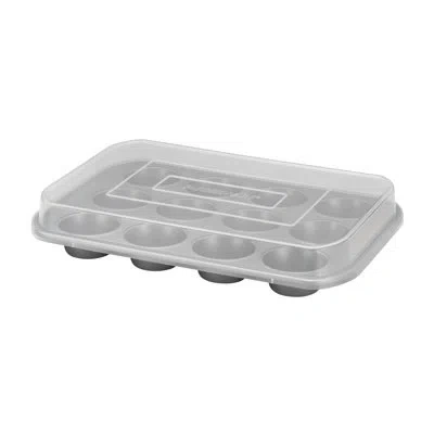 Farberware 12-cup Covered Muffin Pan In Silver