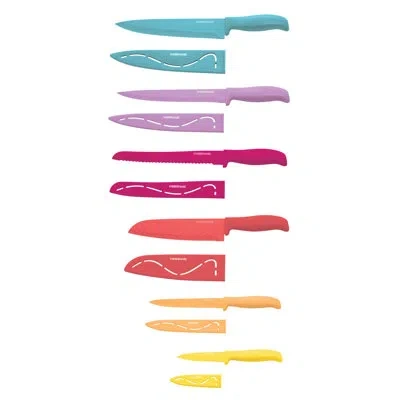 Farberware 12-piece Resin Knife Set In Blue;yellow;pink;orange;purple