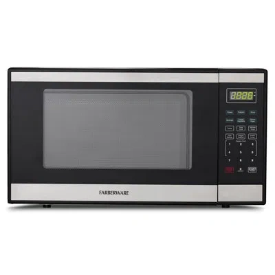 Farberware 1.3 Cu. Ft. Countertop Microwave Oven – 1100w Power, Auto Cook Settings, Defrost, And Safety Lock –  In Black