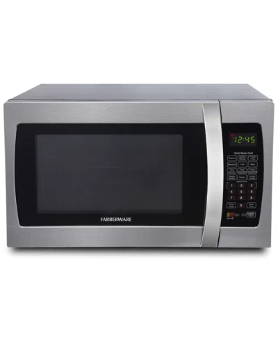 Farberware 1.3 Cu. Ft. Professional 1100-watt Microwave Oven With Sensor, Fmo13ahtbki In Silver