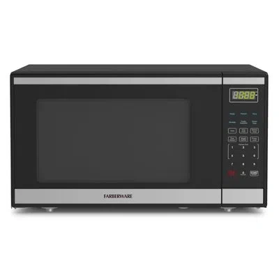 Farberware 1.6 Cu. Ft. Countertop Microwave Oven – 1100w Power, Auto Cook Settings, Defrost, And Safety Lock – In Black