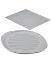 Farberware Smartbrown Nonstick Baking Sheet & Pizza Crisper Pan, Set Of 2 In Grey