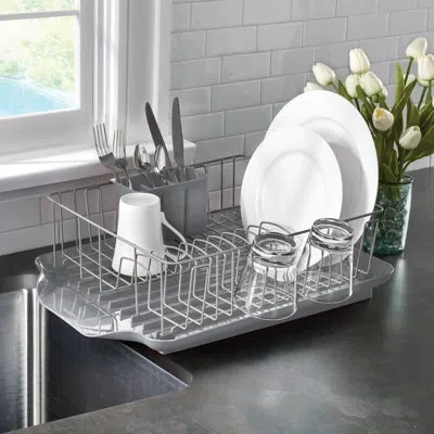 Farberware 3-piece Rust Resistant Dish Rack In Satin