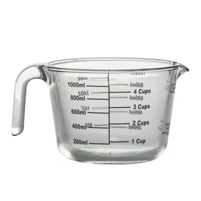 Farberware 4-cup Borosilicate Glass Wet And Dry Measuring Cup With Oversized Measurements In Clear