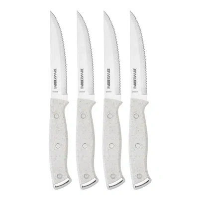 Farberware 4-piece Triple Rivet Steak Knife Set With Eco-friendly Handles In Silver