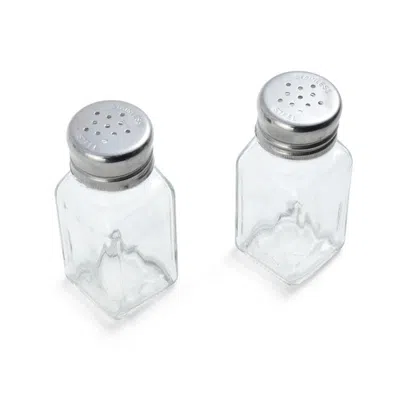 Farberware 6009317 Clear Glass & Stainless Steel Salt & Pepper Shakers In Transparent
