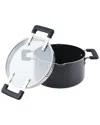 Farberware 6qt Nonstick Straining Saucepot In Black