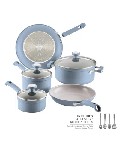Farberware Aluminum 12-piece Nonstick Cookware Set In Blue