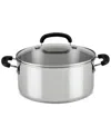 Farberware Brilliance Stainless Steel 5-qt. Dutch Oven With Lid In Silver