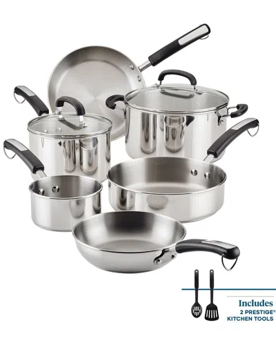 FARBERWARE FARBERWARE BRILLIANCE STAINLESS STEEL COOKWARE 10PC SET