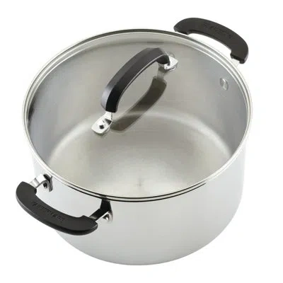 Farberware Brilliance Stainless Steel Cookware Pots And Pans Set With Cooking Tools And Glass Lids, Dishwasher  In Silver