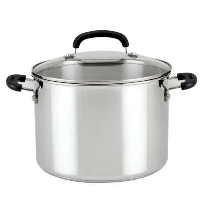 Farberware Brilliance Stainless Steel Stockpot With Lid,  Dishwasher Safe And Induction Suitable, 8 Quart, Silv In Silver