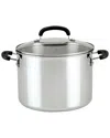 Farberware Brilliance Stockpot With Lid 8qt In Silver