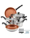 Farberware Classic Traditions Stainless Steel Cookware Induction Pots & Pans  12pc Set With Prestige In Silver