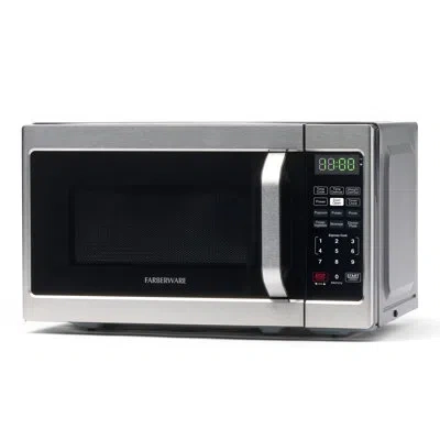 Farberware Compact Countertop Microwave Oven, 0.7 Cu. Ft. 700-watt, Child Lock, Easy Clean Interior In Stainless Steel
