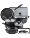 Farberware Cookstart 15-pc Diamondmax Nonstick Cookware Set In Black