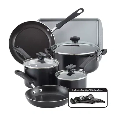 Farberware Cookstart Diamondmax 15-pc. Cookware Set In Black