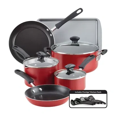 Farberware Cookstart Diamondmax 15-pc. Cookware Set In Red