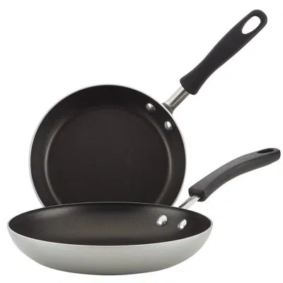 Farberware Cookstart Diamondmax Nonstick Frying Pans / Skillet Set, 8.25 Inch And 10 Inch Skillets In Silver
