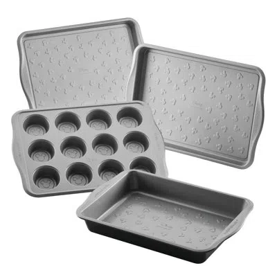 Farberware Disney Bake With Mickey Mouse Cake, Muffin, And Cookie Pan Set, 4 Pieces, Black