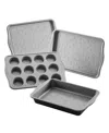 Farberware Disney Bake With Mickey Mouse Steel 4-piece Bakeware Set In Black