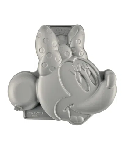 Farberware Disney Cast Aluminum 10" 3d Minnie Mouse Cake Pan In Gray