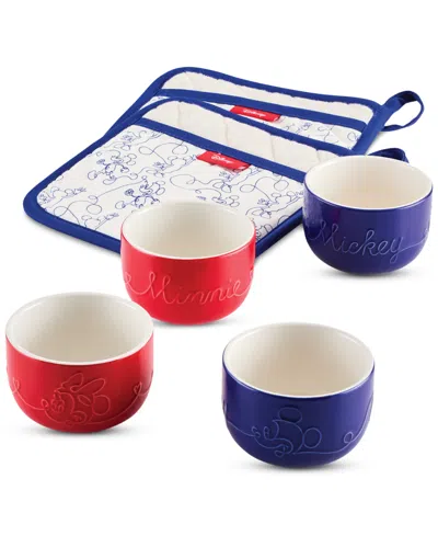 Farberware Disney Home Bon Voyage 6-piece Ceramic Ramekin And Pot Holder Set In Mixed Color