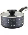 Farberware Disney Monochrome 2 Quart Ceramic Nonstick Saucepan With Lid