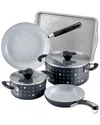 Farberware Disney Monochrome Ceramic Nonstick Cookware 7pc Set In Black