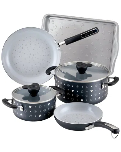 Farberware Disney Monochrome Ceramic Nonstick Cookware 7pc Set In Black