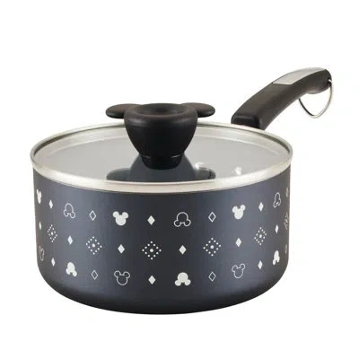 Farberware Disney Monochrome Ceramic Nonstick Saucepan With Lid, 2 Quart, Black In Silver;black