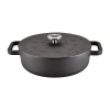 Farberware Disney Monochrome Pre Seasoned Cast Iron 3-qt. Shallow Casserole With Lid In Black