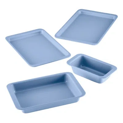 Farberware Easy Solutions Nonstick Bakeware Set, Two Cookie  Pans, Loaf Pan / Bread Pan, Cake Baking Pan, 4 Pie In Blue
