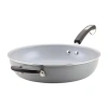 Farberware Eco Advantage Ceramic Nonstick Deep Frying Pan With Helper Handle In Gray