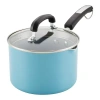 Farberware Eco Advantage Ceramic 3-qt.straining Saucepan With Lid In Blue