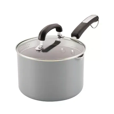 Farberware Eco Advantage Ceramic 3-qt.straining Saucepan With Lid In Gray