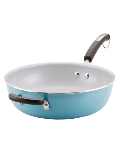 Farberware Eco Advantage Ceramic Nonstick 12.5-inch Deep Frying Pan In Aqua
