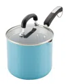 Farberware Ceramic Nonstick Straining 3-quart Saucepan With Lid In Aqua