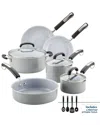 Farberware Eco Advantage Ceramic Nonstick Cookware Set In Grey