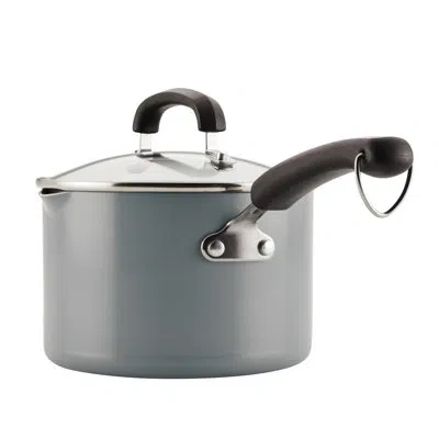Farberware Eco Advantage Ceramic Nonstick Straining Saucepan With Lid, 3-quart In Gray