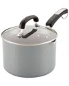 Farberware Eco Advantage Ceramic Nonstick Straining Saucepan With Lid In Grey