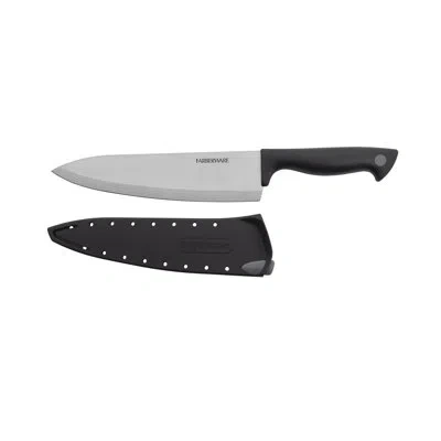 Farberware Edgekeeper Chef Knife With Built-in Self-sharpening Blade Cover In Black