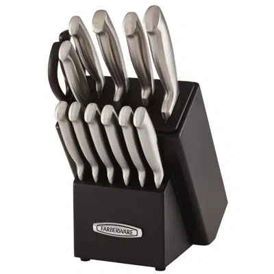 Farberware Edgekeeper Professional 13-piece Knife Block Set With Built-in Sharpener In Silver